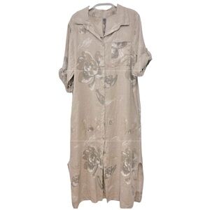 Beige Floral Maxi Dress